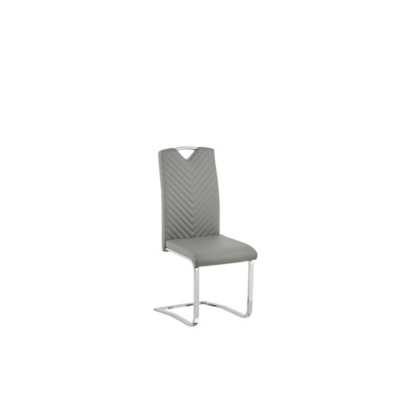 Farmersville 45cm H Upholstered Metal Side Chair, Grey