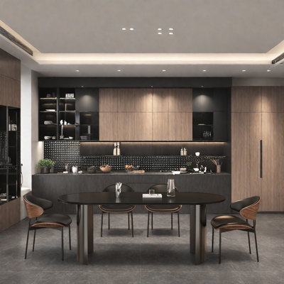 Sophisticated retro-style oval dining table set