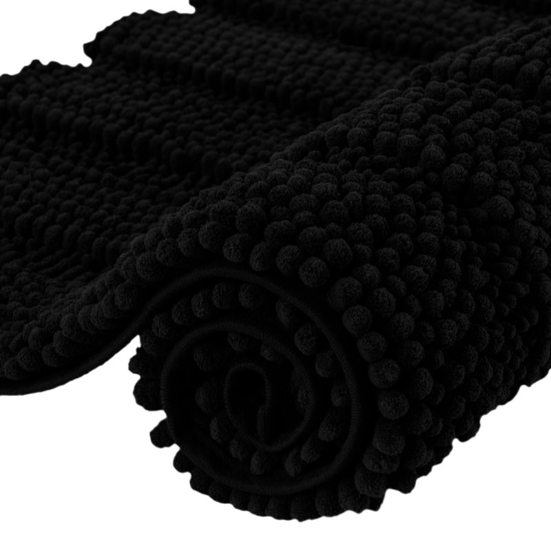Ashmath Synthetic Non-Slip Bath Rug, 2cm H x 120cm W x 43cm D, Black