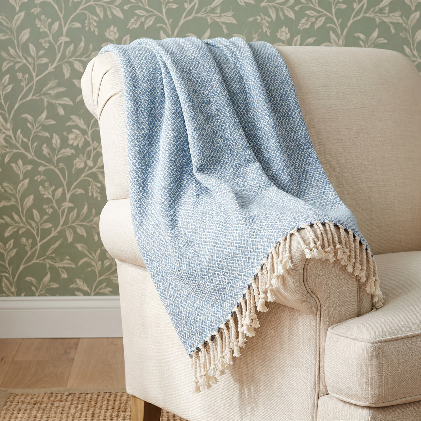 Dacion Cotton Throw Blanket, Gray Geometric