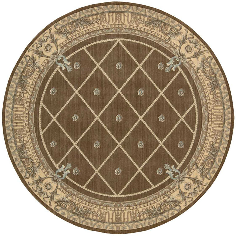 Tapis de zone vison laine Payzley, Rond 5 pi 6 po