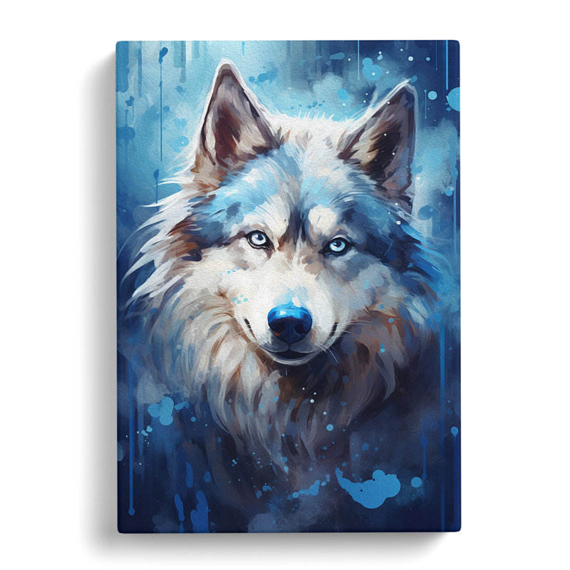 Husky Tachisme - Wrapped Canvas, 60cm H x 40cm W x 3cm D