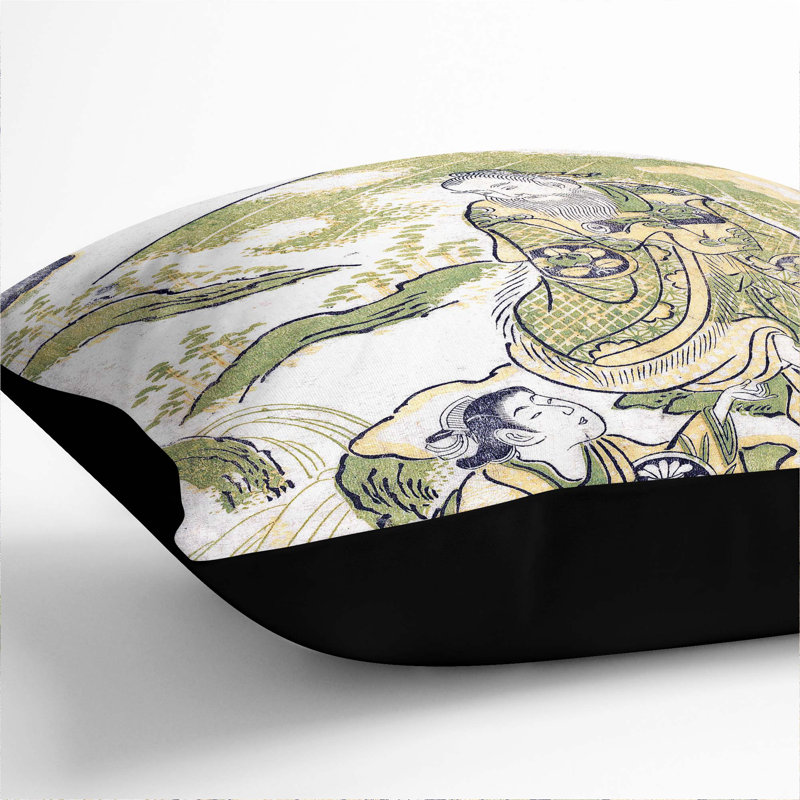 Floral Square Throw Cushion, 55 x 55 cm, Black