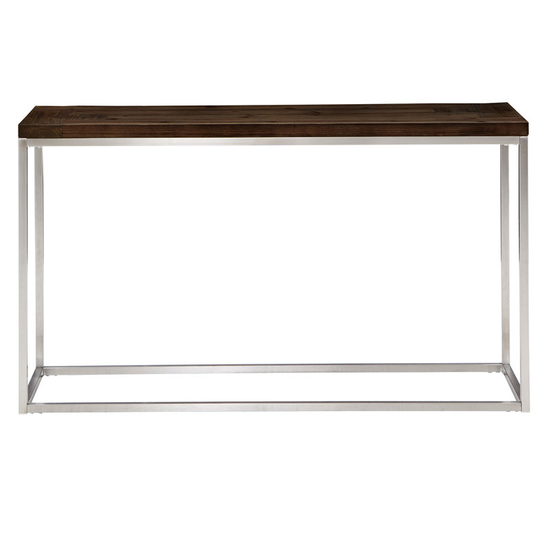 Table de canapé en acier inoxydable Mokshit, Brun foncé