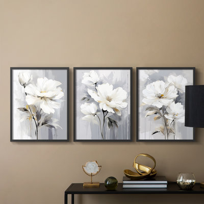 Floral Study  Series  CXLVIII  -Set Of 3 Framed Giclee Prints -Ready to