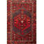 Tapis décoratif rouge à motif floral rouge rétro à motif lavable à la machine-1529301750
