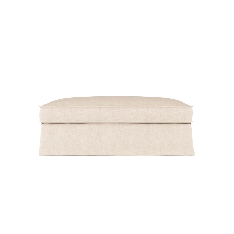 Mulberry Ottoman, Weathered, Plush Velvet Oyster