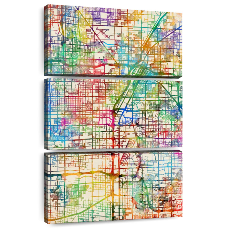 Carte de la ville d'Alaz Las Vegas III, H 50 po x l 32 po