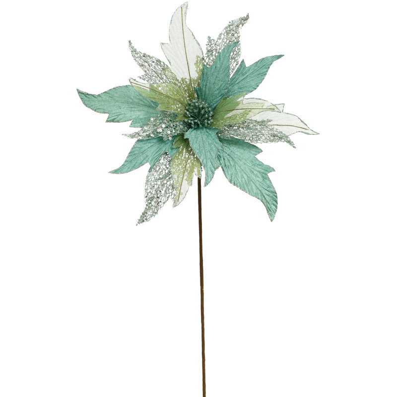 Fancy Poinsettia Stem - 32 Inches Set Of 6