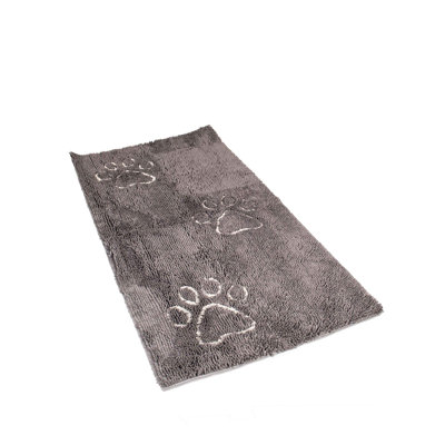 Tapis gris microfibre tissé à la machine 2 pi 6 po x 5 pi 