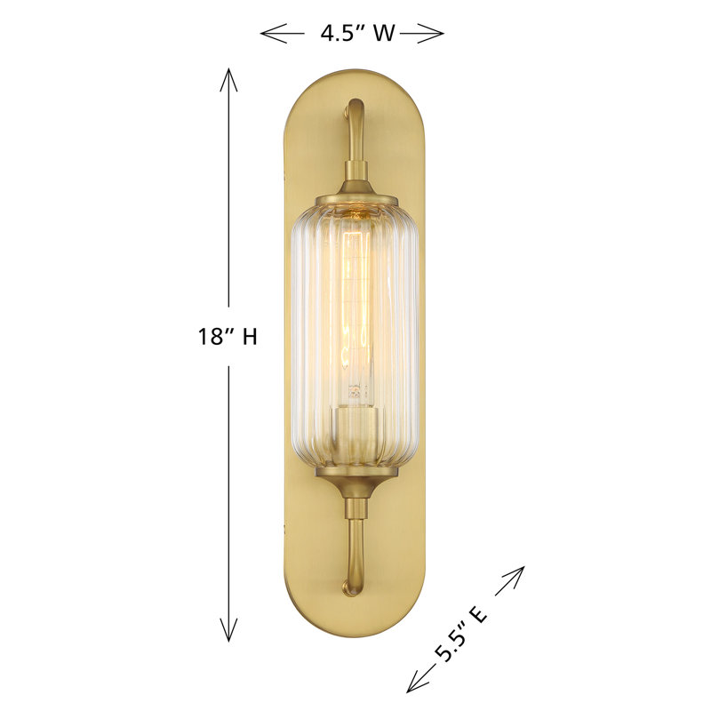 Holton 1-Light Wall Sconce in Brass, Brass