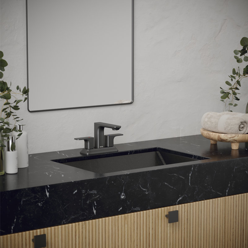 Venda Centerset 2-handle Bathroom Faucet with Drain Assembly, Gunmetal Gray