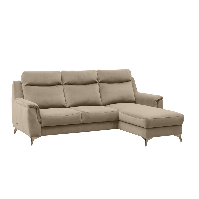 Izola 3 Seater Velvet Sofa Bed, Cream, Right Hand Facing