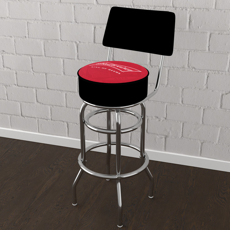 Swivel Upholstered Counter Stool with Metal Frame