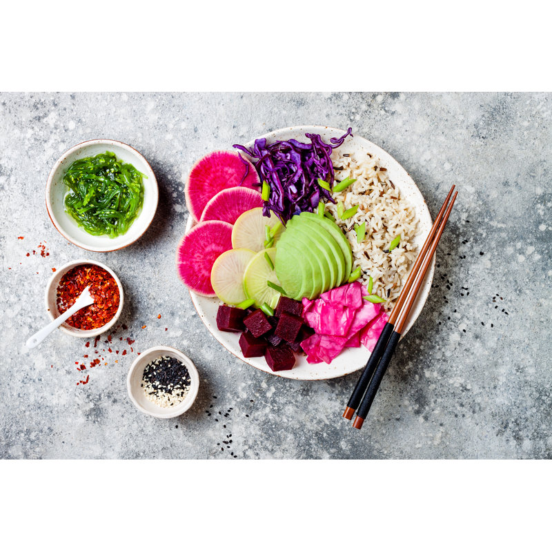 Vegan Poke Bowl by Sveta_zarzamora - Wrapped Canvas Print, 30cm H x 46cm W