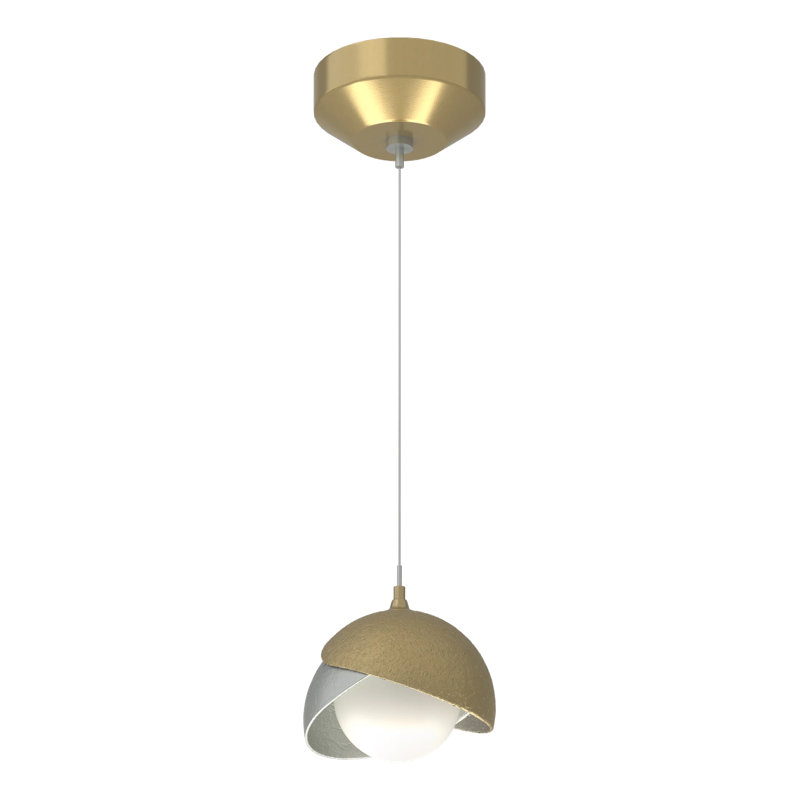 Brooklyn 1 - Light Single Globe Pendant, Modern Brass, Vintage Platinum