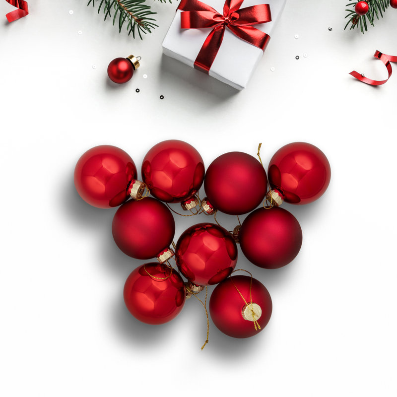 Ornement boule de Noël en verre, Rouge