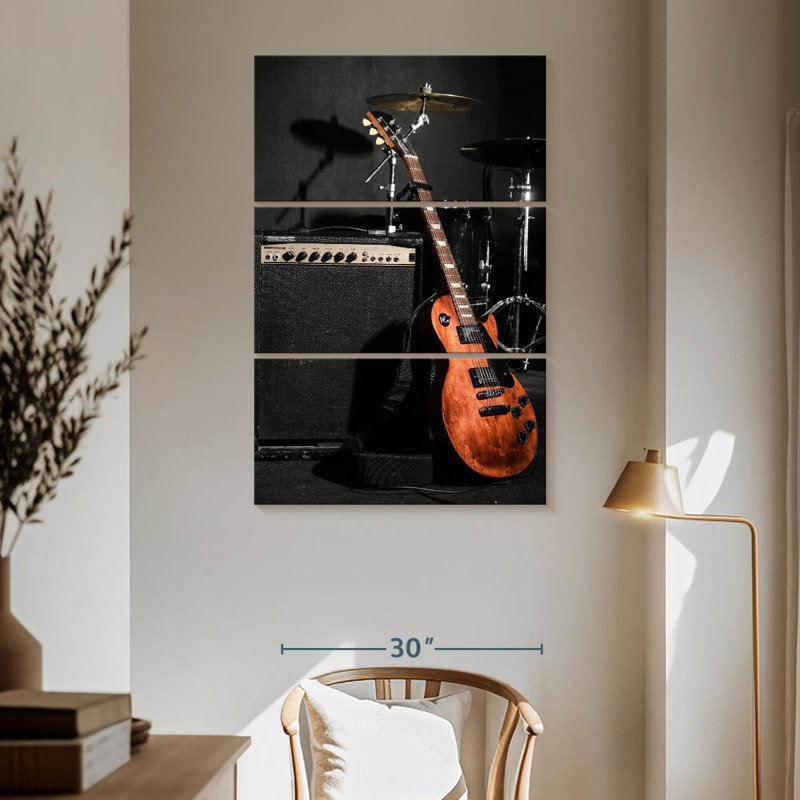 Abarca, bande d'instruments de musique, H 65 po x l 42 po