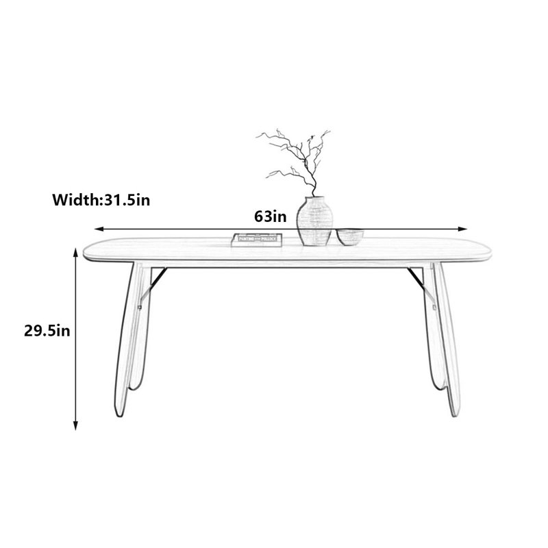 Table de salle à manger French Vintage, H 29,5 po x L 63 po x l 31,5 po