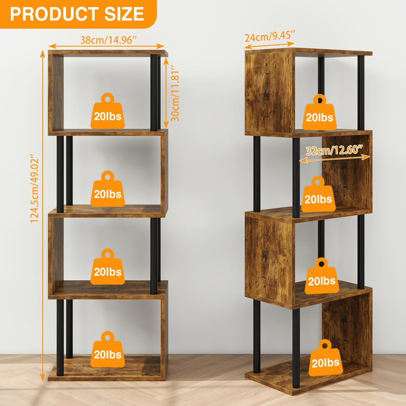 124.5cm H x 15cm W Standard Bookcase