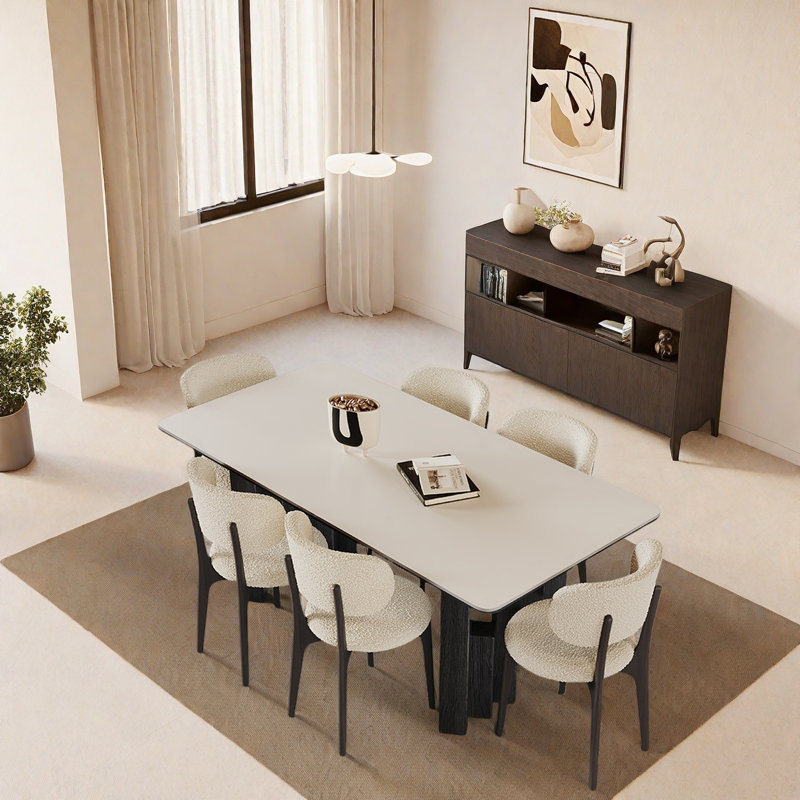 Ensemble de salle à manger rétro style Mid-Century Rockboard, H 29,5 po x L 70,8 po x l 35,4 po