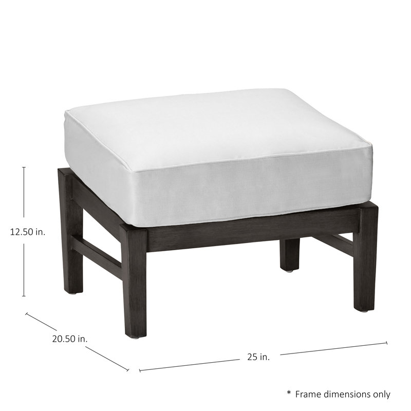 Repose-pieds d'extérieur en aluminium forgé Croquet, No Welt + Standard Fill, Cabana Stripe Mist, Slate Grey