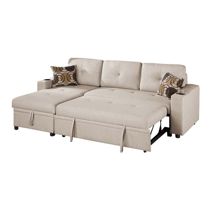 Canapé modulaire convertible, Tissu beige