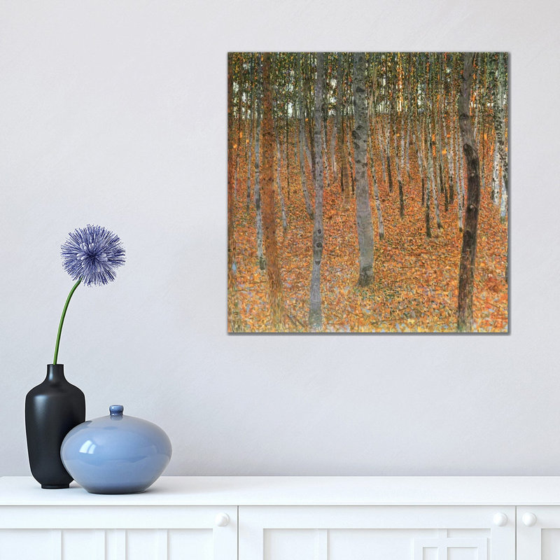 Forest Of Beech Trees by Gustav Klimt - Painting on Canvas, No Frame, 45.72 cm H x 45.72 cm W x 1.91 cm D