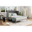 Grand lit escamotable avec grands tiroirs et port USB, gris brossé-930496944
