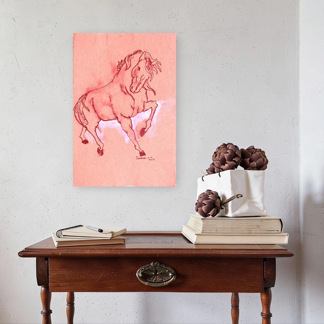 Majestic Red Stallion Contemporary Horse Wall Art Print
