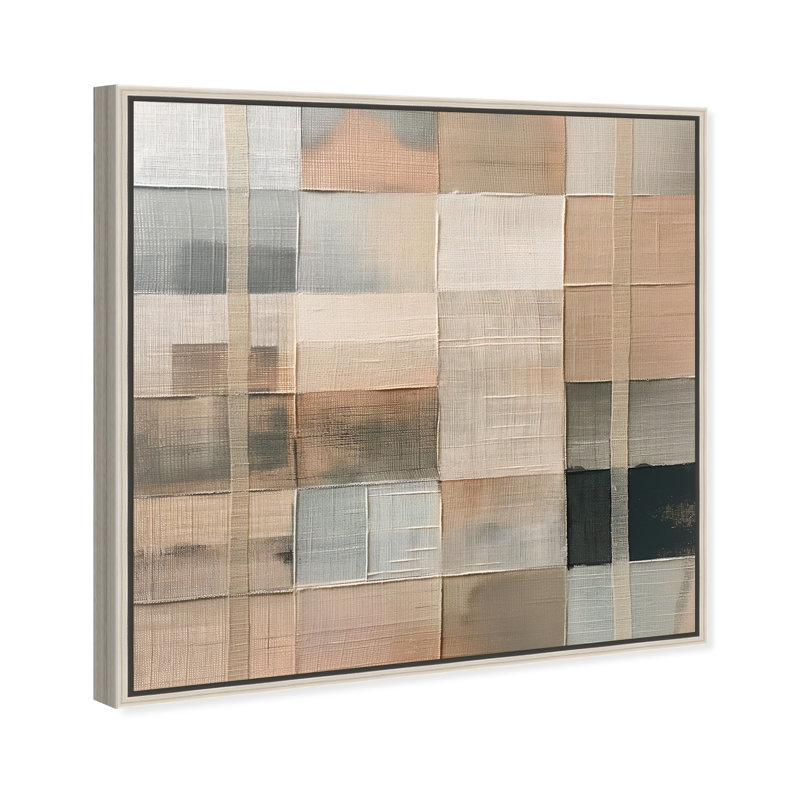 Minimalist Mesh Canvas Abstract Print by Oliver Gal, Black Frame, 12 x 12, 17"H x 17"W, Silver Frame