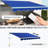 Electric Retractable Awning 13' X 10' With Led Lights - Uv40+ Sun Shade For Yard, Deck, Balcony, Patio, Blue, Remote & Hand Crank Patio Awning, Guard Blue