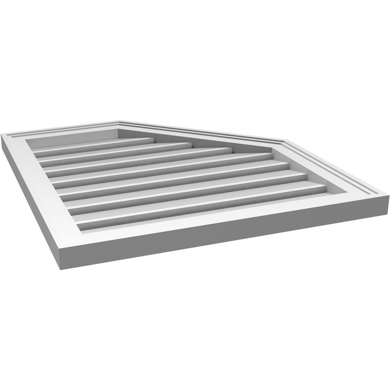 Évent en poire fonctionnel en demi-octogone à droite en uréthane Signature, H 26 po x l 24 po x P 1,5 po