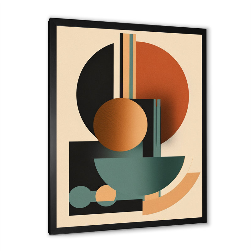Crème vert minimaliste, profondeurs silencieuses - imprimé, Impression noire sur toile encadrée, H 20 po x l 12 po x P 1 po