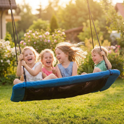 AIYAPLAY Nest Swing for Kids Swing Seat, Adjustable Ropes, 300KG Blue