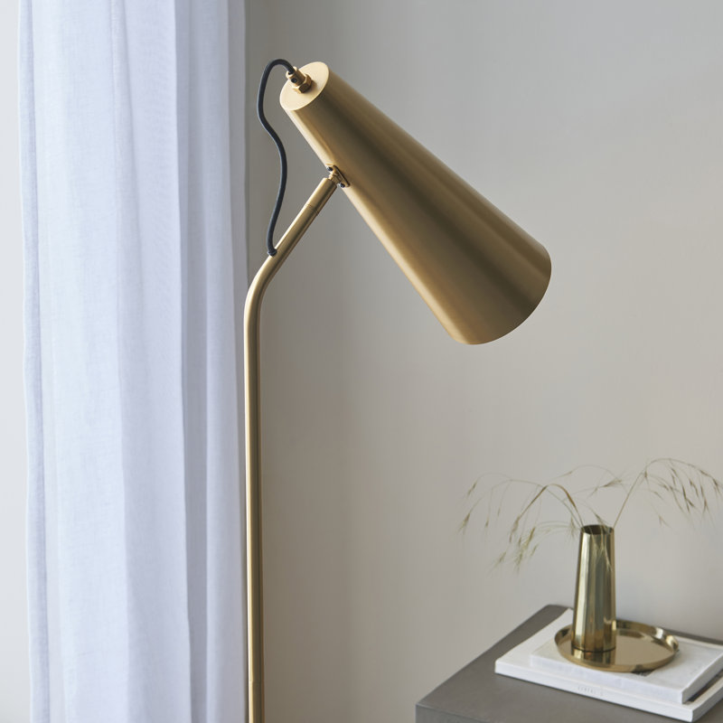 Andryc 163Cm Antique Brass Industrial style Reading Floor Lamp with adjustable head