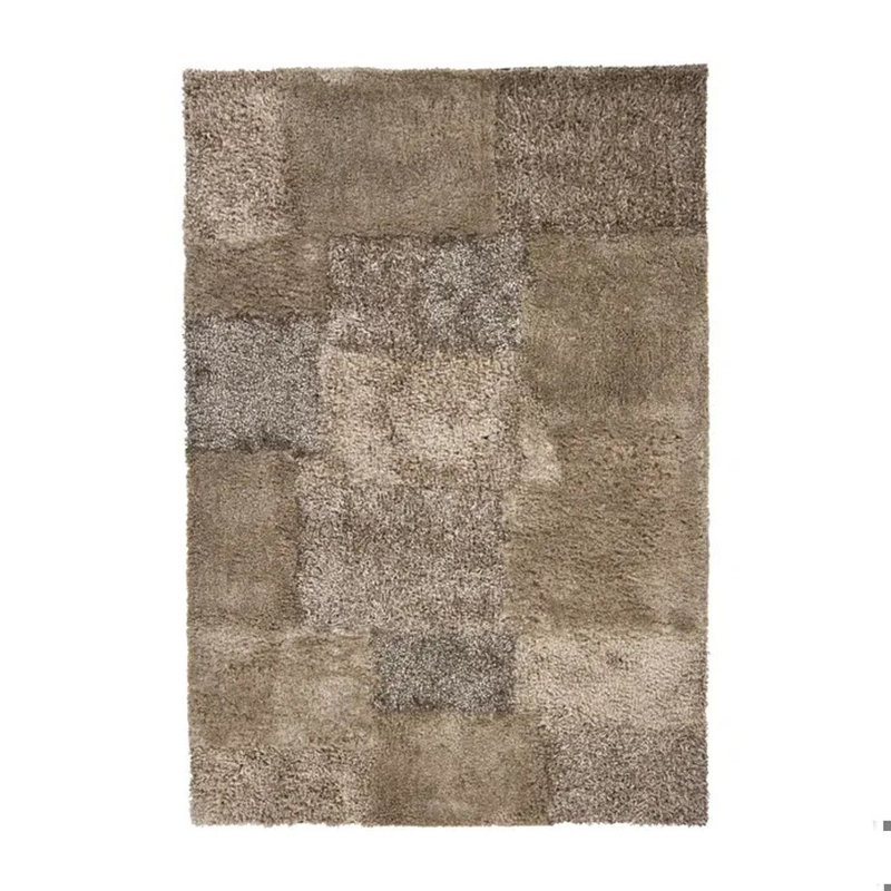 Areva Shag Beige Area Rug, Rectangle 5' x 7'6"