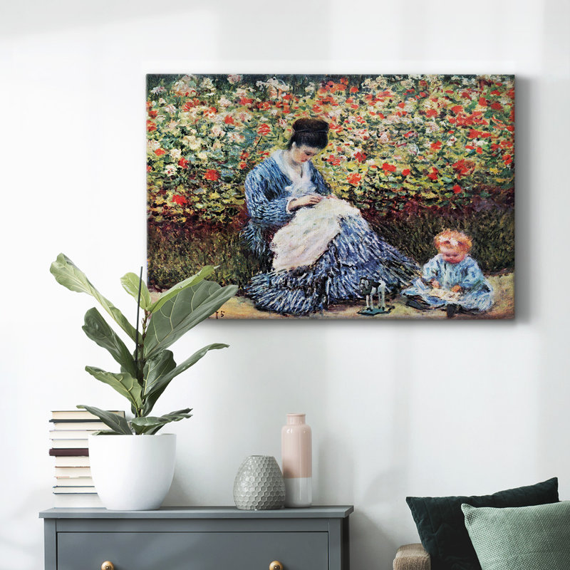 «Madame Monet and Child» par Monet-Gallery, toile tendue, H 18 po x l 27 po