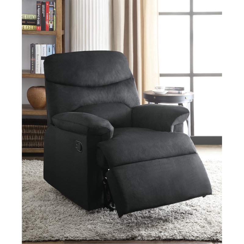 Fauteuil inclinable avec accoudoirs coussinés, Noir