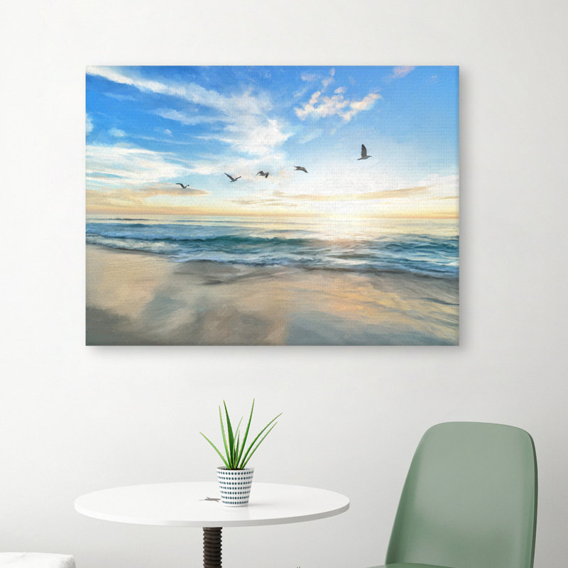 Motif de vol côtier - impression sur toile tendue