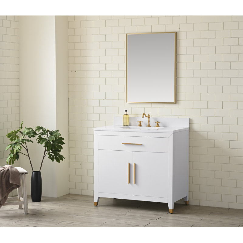 Maddison 36'' Single Bathroom Vanity with Top, White