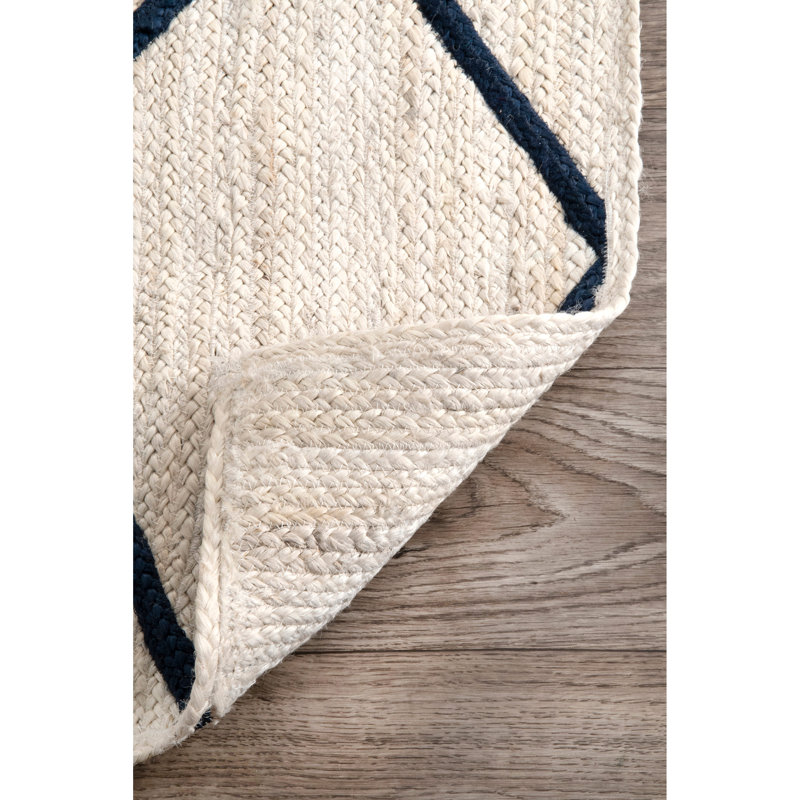 Tapis ivoire tissé à plat à la main Gilley, Rectangle 5 pi x 8 pi