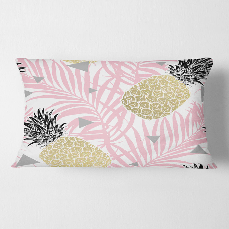 Coussin Golden Golden Leaves - Mid-Century Modern