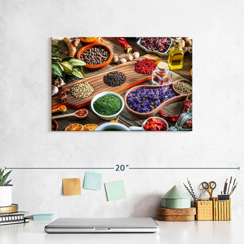 Yarlin Rustic Kitchen Herbs And Spices, 8" H x 12" W
