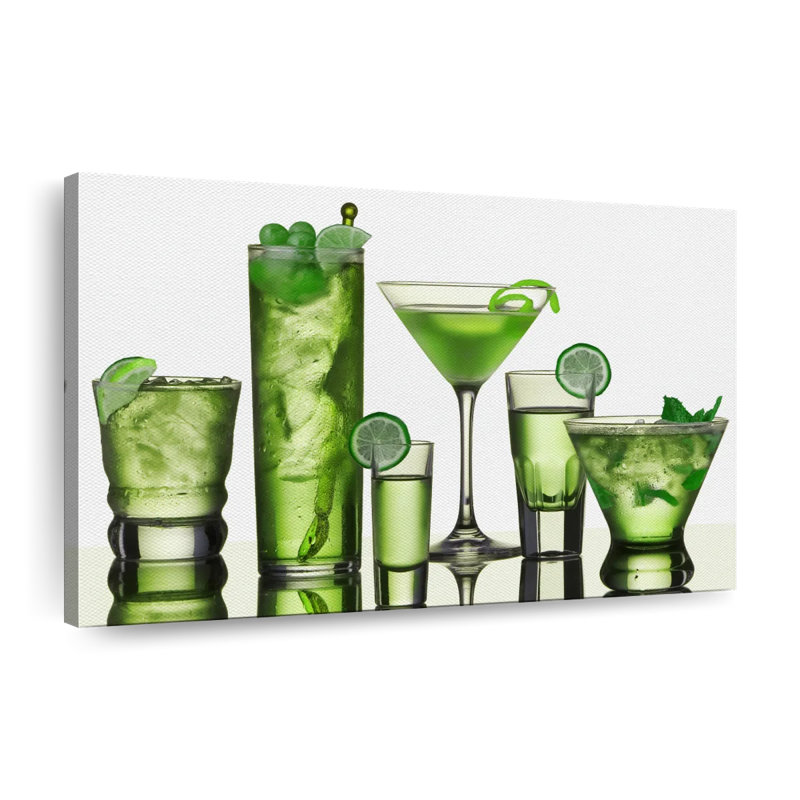 Green Lime Cocktail, reproduction sur toile, H 32 po x l 48 po x P 1,25 po