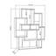 Microscopium Modern Freestanding Bookcase with 6 Asymmetric Compartments 101 x 22 x 132 cm-25437549