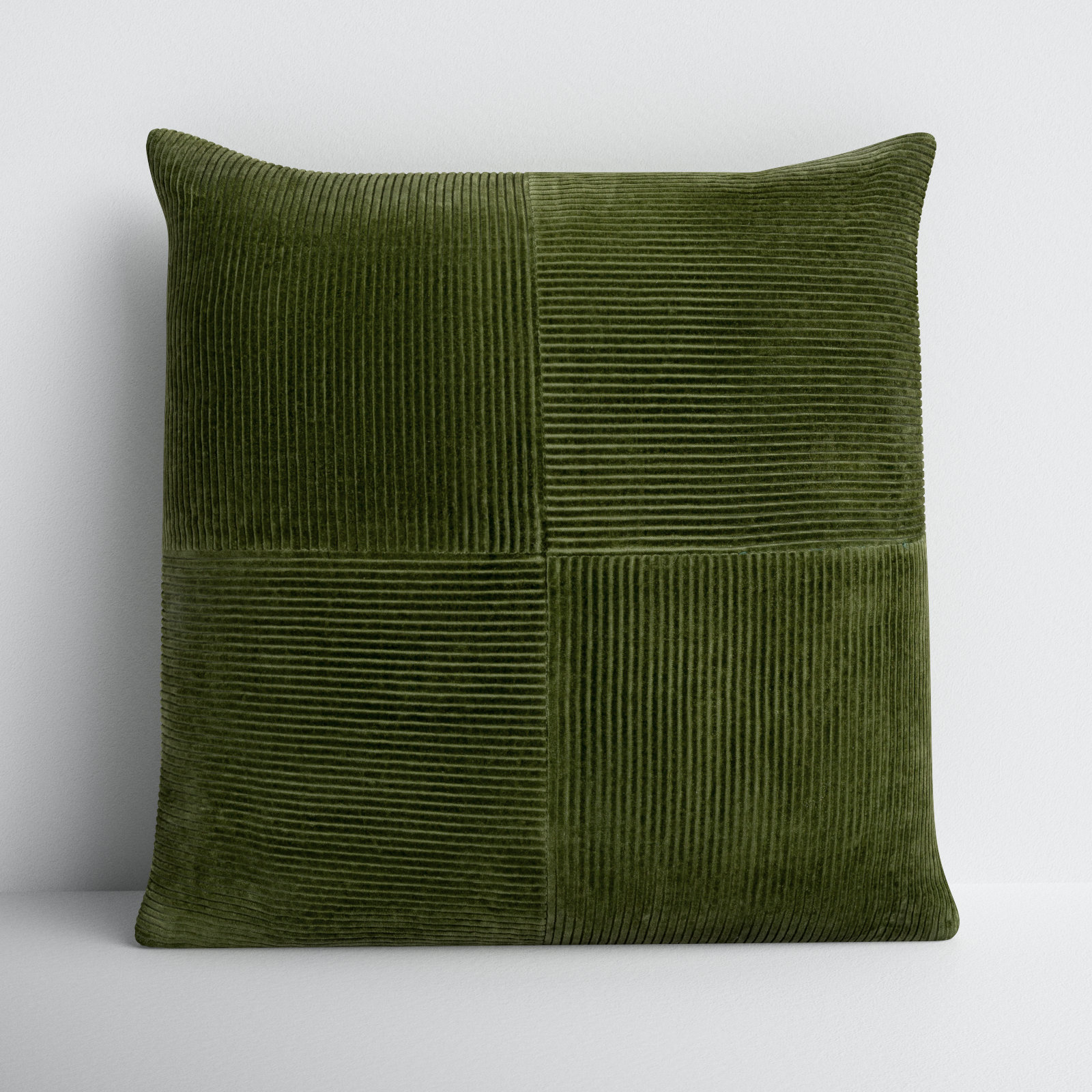 Selma Cotton Throw Pillow, 22" x 22", Olive