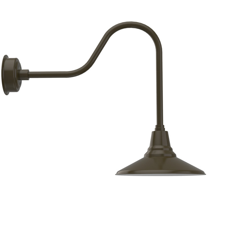 Luminaire de grange d’extérieur Albali, Bronze acajou, H 25,62 po x l 14 po x P 32 po