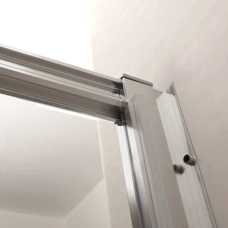 Paroi de douche coulissante simple l 60 po x H 72 po, 1/4 po (6 mm), Argent argent