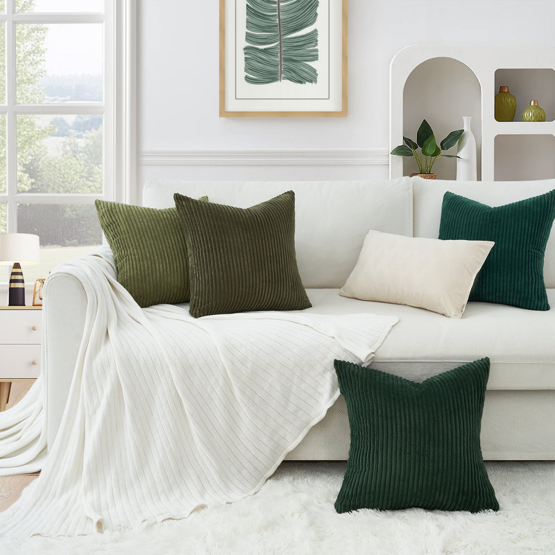 Corduroy Striped Corduroy Pillow Cover Square Modern Gradient Pillow Cases for Sofa,  Decorative Cushion Cover, 20"H x 20"W